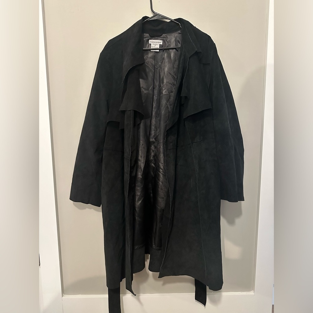 Jessica London 100% Real Leather Trench Coat